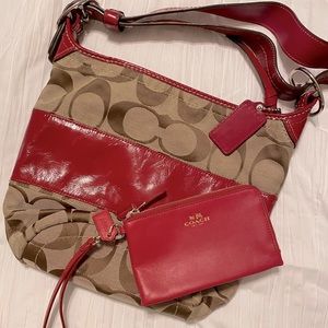 Authentic coach wristlet and shoulder bag